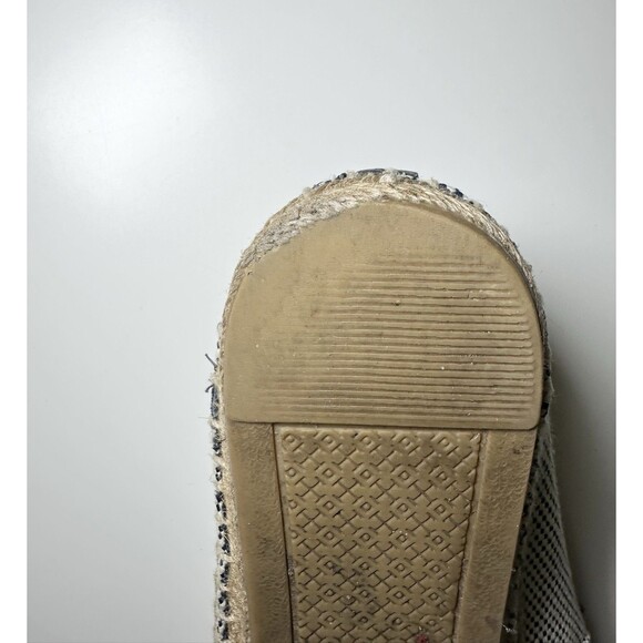 TORY BURCH Blue Tan Espadrilles Flat Slip On Shoes‎ Canvas Color Block Women's 8 - Picture 14 of 16